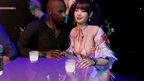 3d_animation - young cosplayer at night club