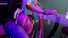 3d_animation - young cosplayer at night club