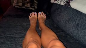 POV Sky Blue Toenail Polish Muscle Worship