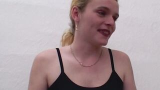 Hot blonde bimbo sucking off a rough dick inside pov after a vibrator play