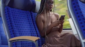 Dark Beauty's Hairy Tease in Public
