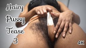 Ebony Hairy Bushy Pussy Tease 3 - Non Stop Talking 4K