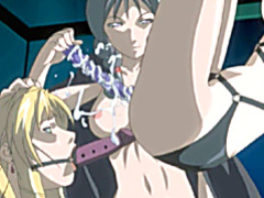 Bondage hentai gagging and shoving dildo to wetpussy