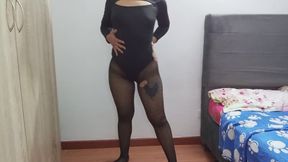 gothic girl shows her big ass