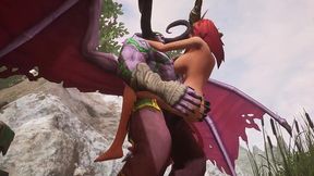 illidan stormrage stand lift and carry fucks a hot redhead elf - warcraft parody