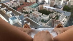i washed the window with my squirting