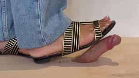 Christian Louboutin flat sandal shoejob cock crush