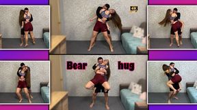 Wrestling Muscular Girl Struggles From Bear Hug 4K - Bondage - Humiliation - Helpless - Leggings - Shorts - Ass Worship - Female Wrestling - Long Hair - Foot Fetish - Strong Woman - Muscular Calves - Grab - Camel Toe