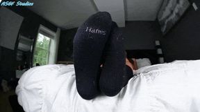 Ravishing Brunette is BACK! Big black socks! - MP4
