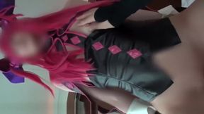 Asian Brunette Rozzer Dresses Up, Getscream Pie in POV Cosplay