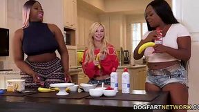 Big Booty Ebony Lesbians Kenzie, Jayden, and Victoria Get Down and Dirty