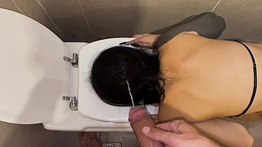 Use Me as Your Human Toilet and Dominate Me, Daddy! Rough Sex, Footjob and Piss on Her!
