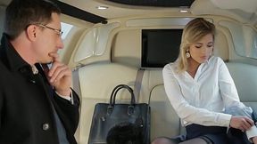 Ria Sunn seduced her always busy hubby and jumped on dick in Limousine
