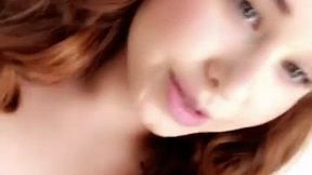 Cute redhead Dulce Maria enjoys fucking her hot pussy with her fingers