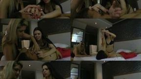 PLAYING WITH MY HANDS ON MY LAZY SLAVE -- BY MISTRESS BRITTNEY GIANT & KARINA CRUEL - CLIP 3 HD