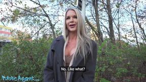 Public Sex - Blonde British MILF sloppy outdoors POV public blowjob English teacher hardcore sex
