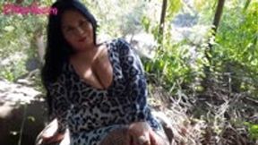 In the middle of nature, with my a print dress