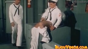 Condomless pounded navy teenager gets a large messy facial