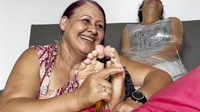 Denis is tickled on his soles