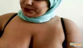 Big titted arabian mature masturbating on webcam