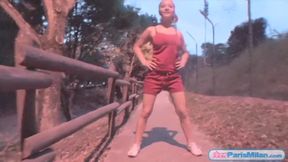 Busty Teen Wildly Bouncing Her Big Breasts Outdoors