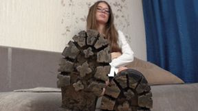 19 yo peach in Tendance boots relaxes sitting on a sofa, fc335h 720p