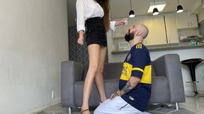 Licking the alpha male's cum off Paulinha's feet (MP4-HD 1080p)