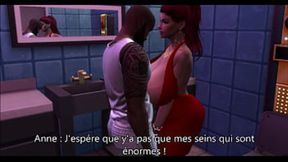 French Sims 4 duo's raw, public toilet tryst - cocksucking and French kisses galore!
