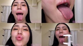 Aya Shiomi - Erotic Tongue and Mouth Showing - 1080p