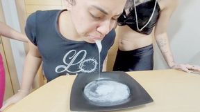 TERRIBLE PUNISHMENT WITH SPIT AND THICK SALIVA - BY BABE AND BABI LOVE - CLIP 3