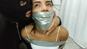 The Bound And Gagged Babysitter Won't Be Waking Up The Little Devils!