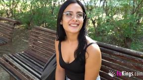 Latina teen picked up in the park and introduced to porn