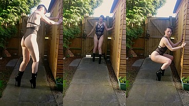 Ballet boots out in the garden. It's amazing how much the slight slope of the path adds to the difficulty when I am walking t...