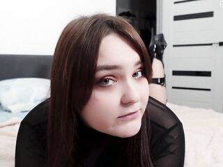 Mistresse is playing with your chastity thong in high heels