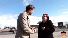 Chubby Redhead Takes a Hard Dick Outdoors