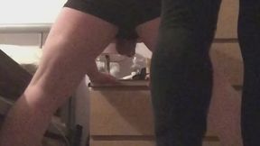 Ball kicking from behind in black socks and leggings