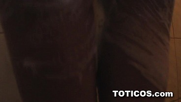 Ay Papi! Nerdy 18yo Shy latina teen step daughter with perfect big tits fucks big black cock step dad in first time video