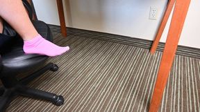Dylan uses my face as a footrest under a desk (1080)