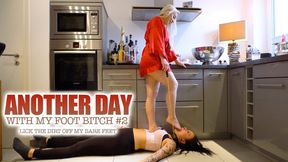Another day with my foot bitch #2 Lick the dirt off my bare feet ( Lesbian Foot Worship with Goddess Sheila ) - FULL HD MP4