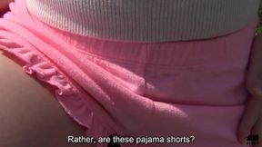 Slutty Japanese housewife gets railed outdoors under sunny blue sky, her pale skin glowing