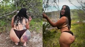 Raw stranger unfurls gigantic knob under forest canopy, oral&#x1F61C; expertise on full display