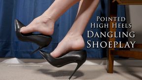 Pointed High Heels Dangling Shoeplay Barefoot Feet Side View - Kylie Jacobsx - MP4 4K HD