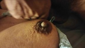 Masseur with Dark Nipple Playing with Cock Tip