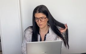 Gassy Secretary Farting, Burping and Smoking at Work