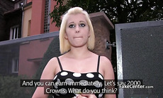 Boobied slut fucked by agent in public