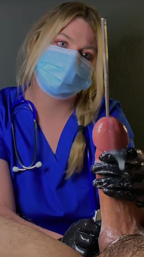 Thrilling moment from &quot;Kinky Nurse Inserts Sounding Rod And Makes Him Cum&quot;