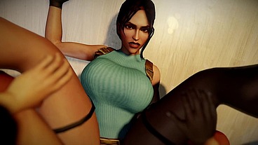 Fucking the Classic Lara Croft Upside Down - Tomb Raider Parody