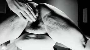 four fingers and a wet pussy (b&w)
