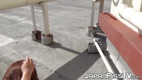 Nothing gets her off like rubbing that hairy pussy outdoor