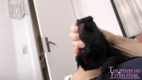 Caught with pantyhose and get footjob HD-MP4